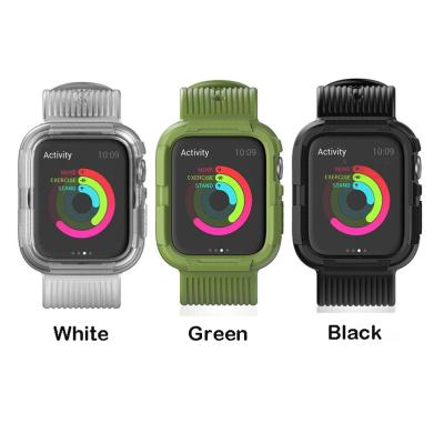 China Transparent Shell Rubber TPU Integrated Watch Strap Suitable for Apple 1-6 Apple Watch Strap for sale