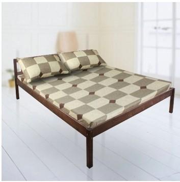 China Simple Design Modern Double Bed Queen Size Wooden Frame Price for sale