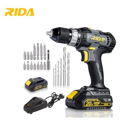 China LED Work Light RIDA RCD787-1S 20V Handheld portable electric cordless drill kit housewarming gifts for new home for sale