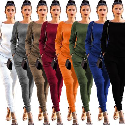 China Autumn and winter urban leisure fashion women's two-piece suit Anti-wrinkle professional women's knitting party for sale