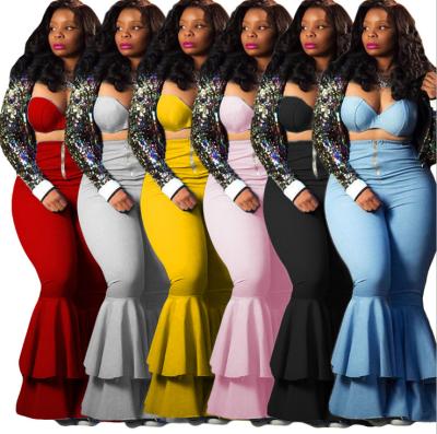 China QUICK DRY Women's Autumn Fashion Corset Rocket Pant Suit Crop Tops Women Sexy Two Piece Sets for sale