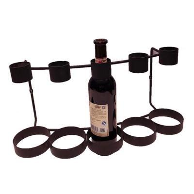 China Other Wrought Iron Wine Bottle Glass Removable Tabletop Rack for sale