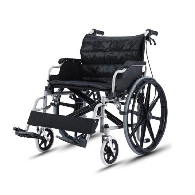 China Steel Tube Manual Wheelchair Folding Portable Wheelchair Fat People Wheelchair for sale