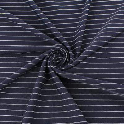 China Stretch 5%polyester + 82.5% nylon + 12.5% ​​spandex T-shirt fabric manufacturers, white black stripe striped T-shirt T-shirt fabric material for sale