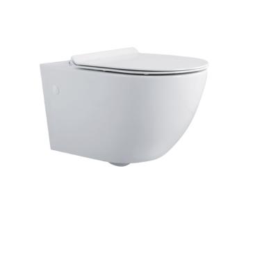 China Economical Modern Rimless Ceramic Wall Hung Toilet Durable Europe Design Bathroom for sale