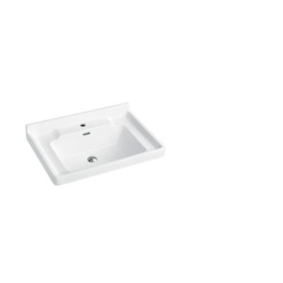 China Durable Ceramic Sanitary Ware Rectangle Countertops White Wash Basin Bathroom Vanity Vessel Sinks for sale