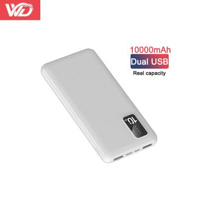 China 10000mah LED Display Power Bank 10000mah Power Bank Built-in Dual USB Cable Portable Powerbanks for sale