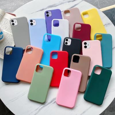 China Hot Sale Candy Color Case For iPhone 12 Mini Lightweight Silicone Case Phone Cover For iPhone 12 Pro Max SJK for sale