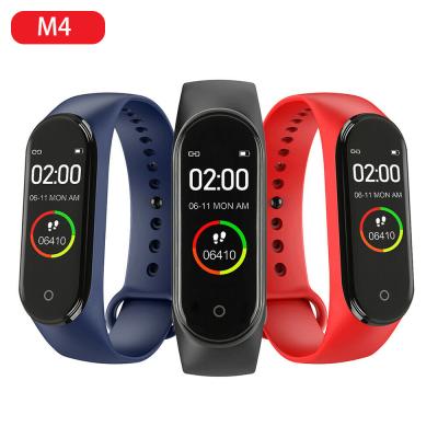 China Waterproof M4 Smart Band Wristband Sports Watch Color Screen Heart Rate Fitness Pedometers Tracker Hot Sale for sale