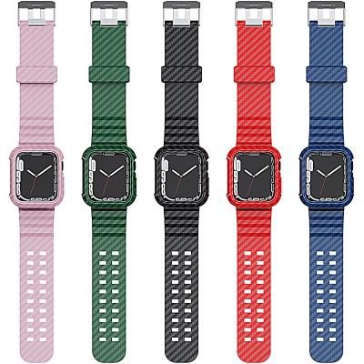 China Iwatch 3 Accessories Strap Watch Band Strap Shell Silicone Strap For Apple 44mm 40mm 41mm 45mm 4 5 Se 6 7 for sale