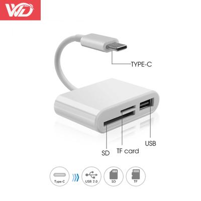 China Pro USB IUSB Type C Card Reader To SD TF USB Connection Smart Memory Card Reader Adapter For Macbook Pro Type-C Port for sale