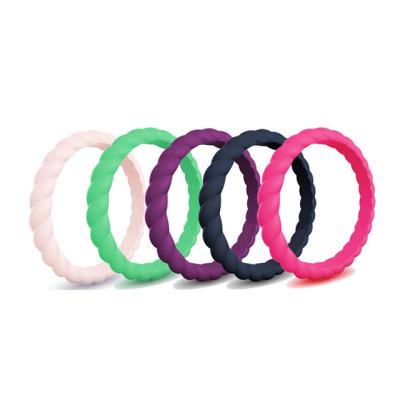 China FASHIONABLE Hot Selling 3mm Width Female Finger Jewelry Set Wrap Silicone Rubber Rings For Women for sale