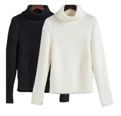 China 2023 Top Fashion Anti-Shrink Custom Women Long Sleeve Turtle Neck High Neck Women Girl Knitted Pullover Sweater for sale