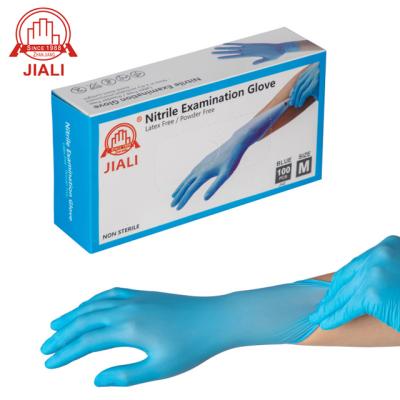 China Hospital / Lab / Light Industry 510K Examination Disposable Powder Free Blue Black Nitrile Glove for sale