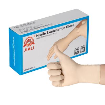 China Hospital / Laboratory / Light Industry 6 / 7 / 8 Mils Nitrile Cheap Price White Examination Disposable Gloves for sale