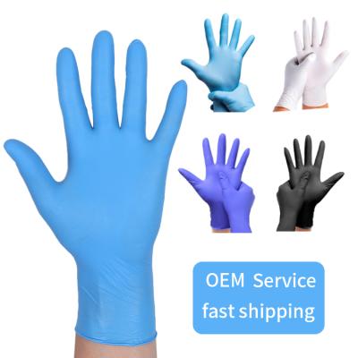 China Hospital/Laboratory/Light Industry Safety Powder Free Gloves 100 Pcs/Box Disposable Nitrile Pure Gloves for sale