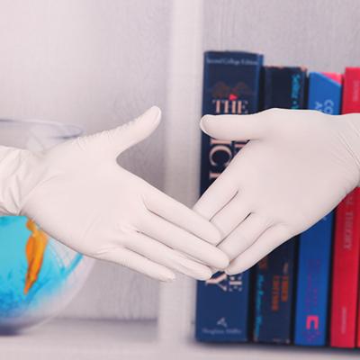 China Hospital / Lab / Industry Powder Free Medical Exam Latex Disposable Gloves for sale