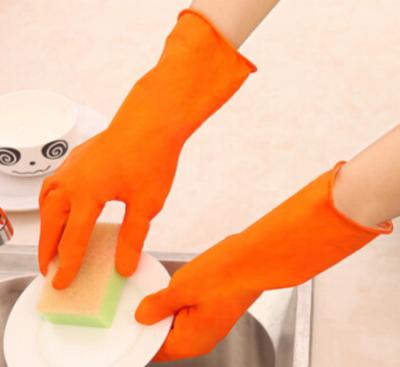 China Washing Cotton Spray Cleaning Flock Lined Household Latex Gloves for sale