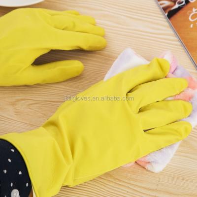 China Household Flocklined Work Household Gloves Gardening Latex Well Fit For Man Or Women Gloves For Cleaning Heavy Duty Housework for sale