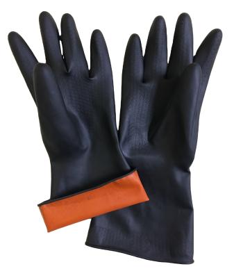 China MIL Safety Black Rubber Industrial Latex Dirty Work Gloves 15 Light Heavy Duty Latex Industrial Gloves for sale