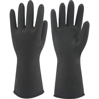 China Black Rubber Hand Resistant Latex Dirty Work Light Industry Industrial Gloves for sale