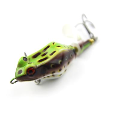 China High Quality Modified ABS Plastic Frogs Rotating Artificial Bait Fishing 3D Frog Eyes Soft Frog Lure Fishing For Bass Fishing Lure for sale