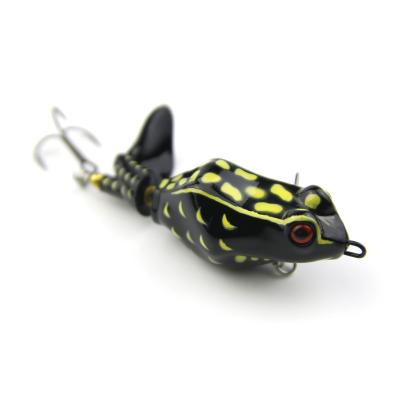 China ABS Plastic Fishing Frog Lures Topwater Soft Frog 3D Lure Eyes 2Hooks 9cm Hand Frog Lures Artificial Groundbaits For Bass Fishing for sale