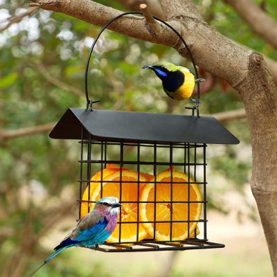 China Automatic Roof Birdcage bird Feeder Hanging  Metal Bird Feeders  for outdoor or garden for sale