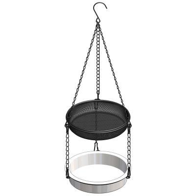 China Automatic Outdoor Garden Wild 2 in 1 Steel/Plastic Hanging Bird Feeder &Bird Bath for sale