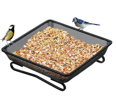 China Automatic Ground Bird Feeder Tray Platform Metal Mesh Seed Tray for wild bird for sale