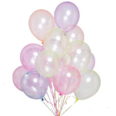 China 100pcs Eco-friendly Disposable Crystal Pastel Clear Balloon 12inch Colorful Thick Transparent Party Latex Balloon for sale