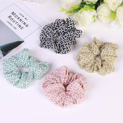 China Wholesale New Arrival Point Color Girl Hair Rope Fabric Art Fabric Print Headband Women Simple Environmentally Friendly Hair Bands Scrunchies for sale