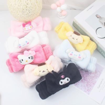 China New cartoon plush hair bow simple turban skin care headband comfortable soft cute band accessories for women for sale