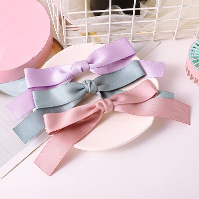 China Wholesale Environmentally Friendly Cute Pink Female Hairpin Headband Korean Small Bow Hairpin Korea Clip Top Ribbon Hairpin for sale