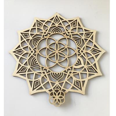 China China Manufacturer Wooden Laser Engraved Precision Laser Cutting Wood Flower Industrial Artwork Laser Cutting for sale