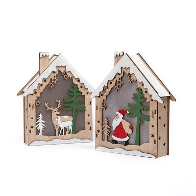 China Hot Yamaga Wooden Christmas Ornament New Products House Christmas Party Decoration Ornament for sale