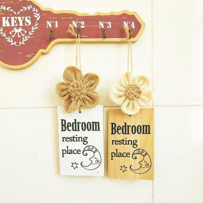 China China Wood Sign Door Hanging Cute Wooden Bathroom Signs Home Decor For Baby Bedroom for sale