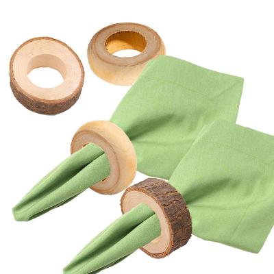 China Cheap Viable Natural Wood Napkin Holders Wooden Napkin Ring Decoration for sale