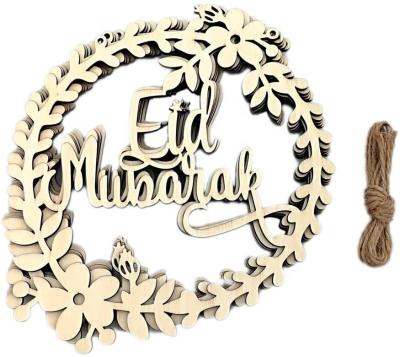 China Handwork During China Ramadan Wall Decor Wooden Wreath Hanging Ramadan Decorations Wood for sale