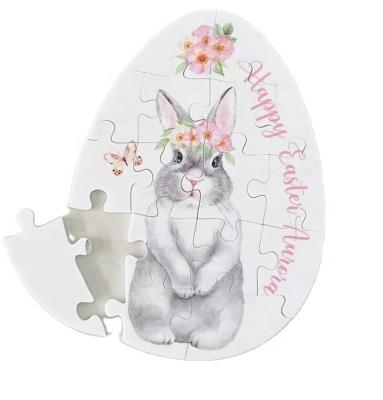 China Sublimation MDF Rabbit Easter Egg Wooden Jigsaw Puzzle Children Natural Plywood Materials for sale