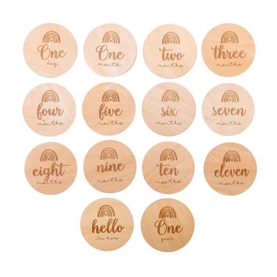 China High Quality Baby Milestones Sets Baby Milestones Wood Milestone Discs China Kids Wood Bundle Cards for sale