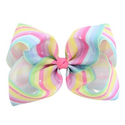 China XUFANG Fashion 8 Inches Wholesale Baby Hair Accessories 6 Colors Big Bowknot Ribbon Kids Bows Hair Clips For Girls for sale