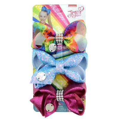 China XUFANG 3Inch Soft Glitter Colorful Sequin Hair Bow Clip Girls Wholesale Hair Bow Hairpins Ribbon Hair Bow Accessory Set For Kids for sale