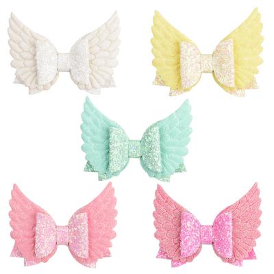 China New Fashion XUFANG Hair Clips Hair Accessories Children's Angel Butterfly Kids Glitter Hair Clip for sale