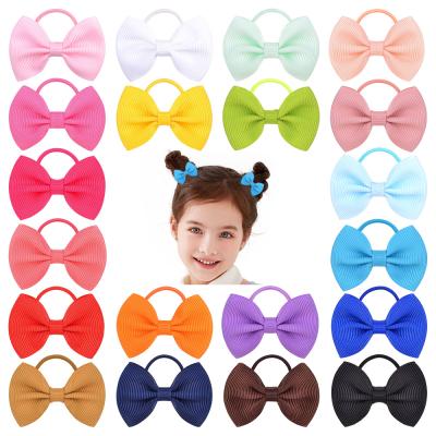 China XUFANG Fashion High Elastic Children's Hair Simple Circle Ponytail and Soft Bow Hair Tie Girls Hair Accessories for sale