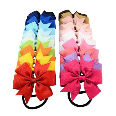 China XUFANG Fashion 3 Inch Children's Hair Wraps Soft Simple Ribbon Bow Hair Accessories Girls Hair Ties for sale