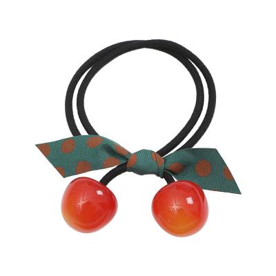 China Fashion XUFANG 2021 Hot Selling Fruit Hair Bands CIA Kids Cherries Beautiful Girls Hair Accessories Hair Ties for sale