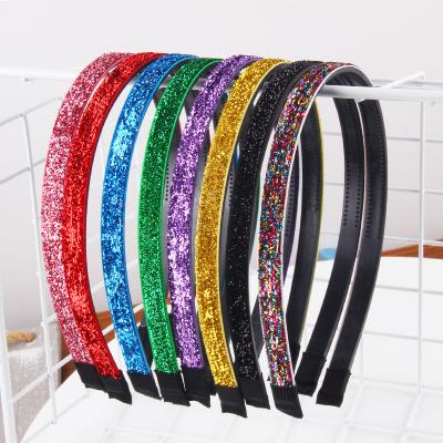 China XUFANG Fashion Wholesale Girls Glitter Headbands Pretty Sparkle Hair Accessories Kids Glitter Sequin Headbands for sale