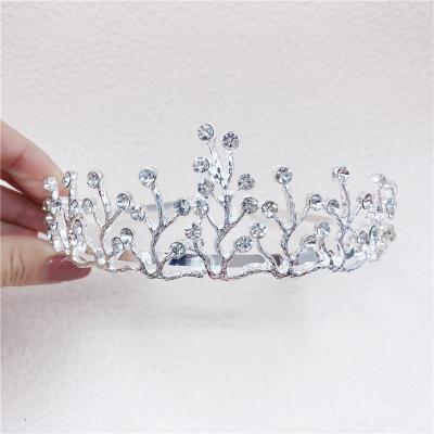 China Cute Hair Accessories XUFANG 2021 Fashion Children's Crown Headbands Sweet Girls Rhinestone Hair Crown Headbands for sale