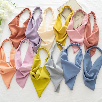 China XUFANG 2021 New Multifunctional Hair Scarf Women Solid Color Elastic Hair Scarves Headbands Girls Shape Hair Bandanas for sale